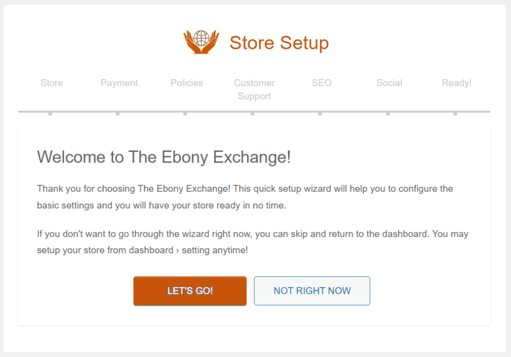 Store Setup Step 1
