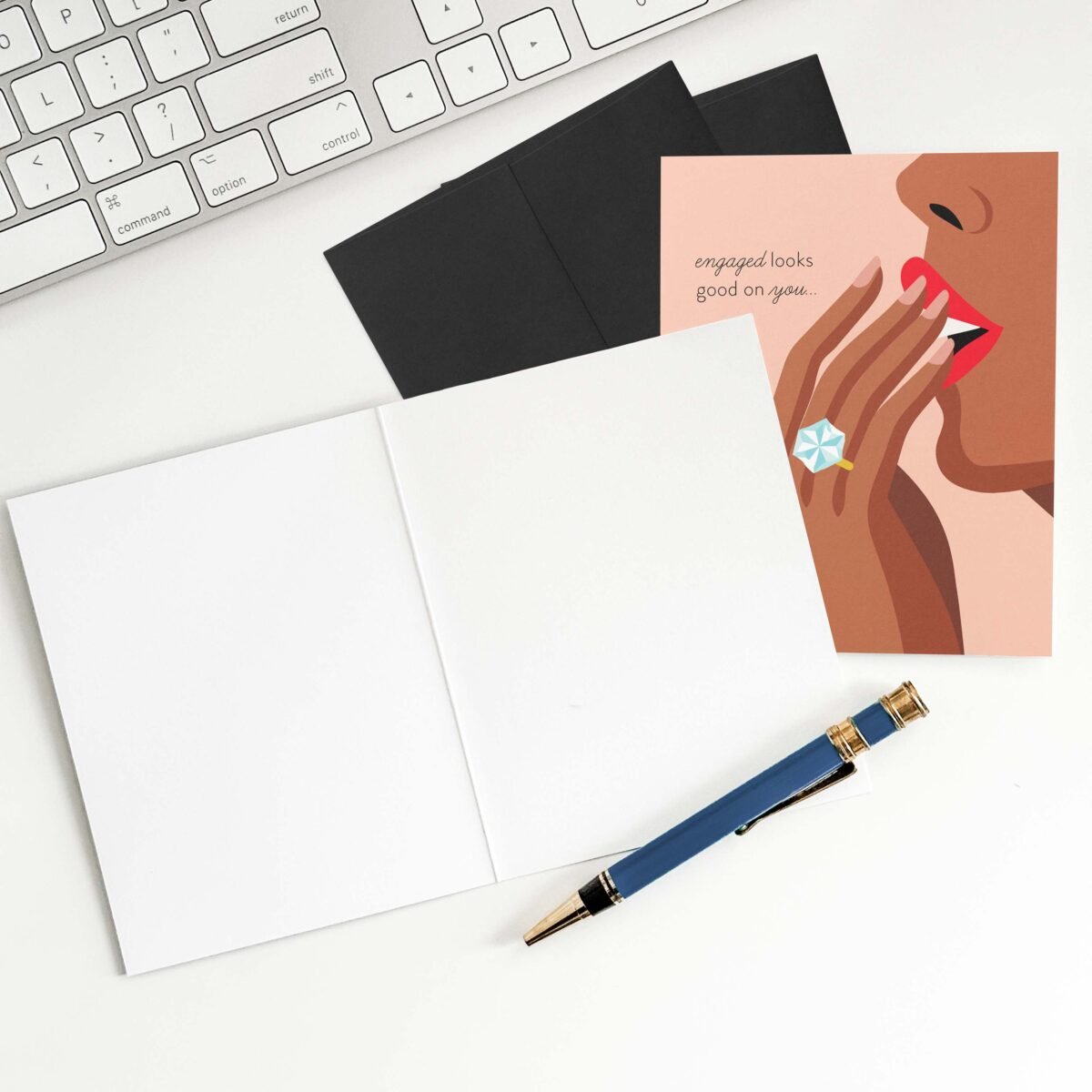 Engaged Looks Good On You Greeting Card - Image 3