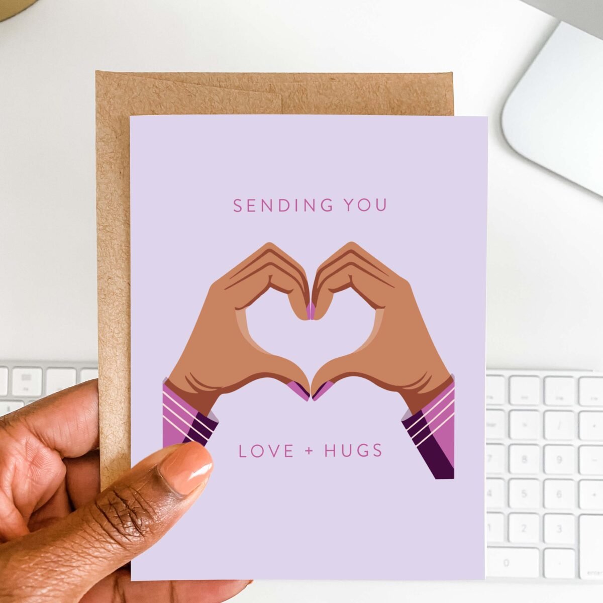 Sending You Love + Hugs Greeting Card - Image 1