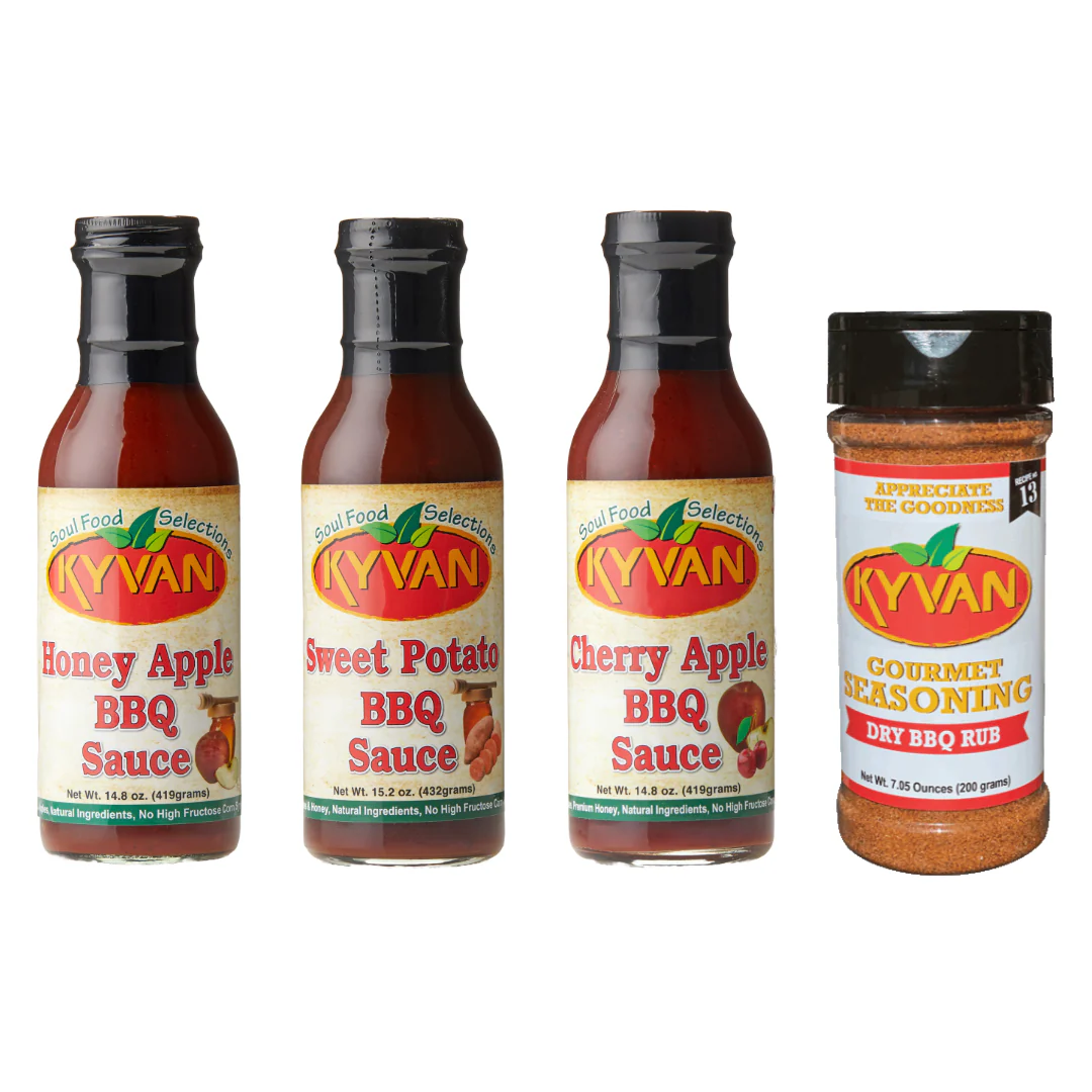 gourmetbbqsaucesrub.png Gourmet BBQ Sauces & Rub - Variety 4 Pack - Image 1