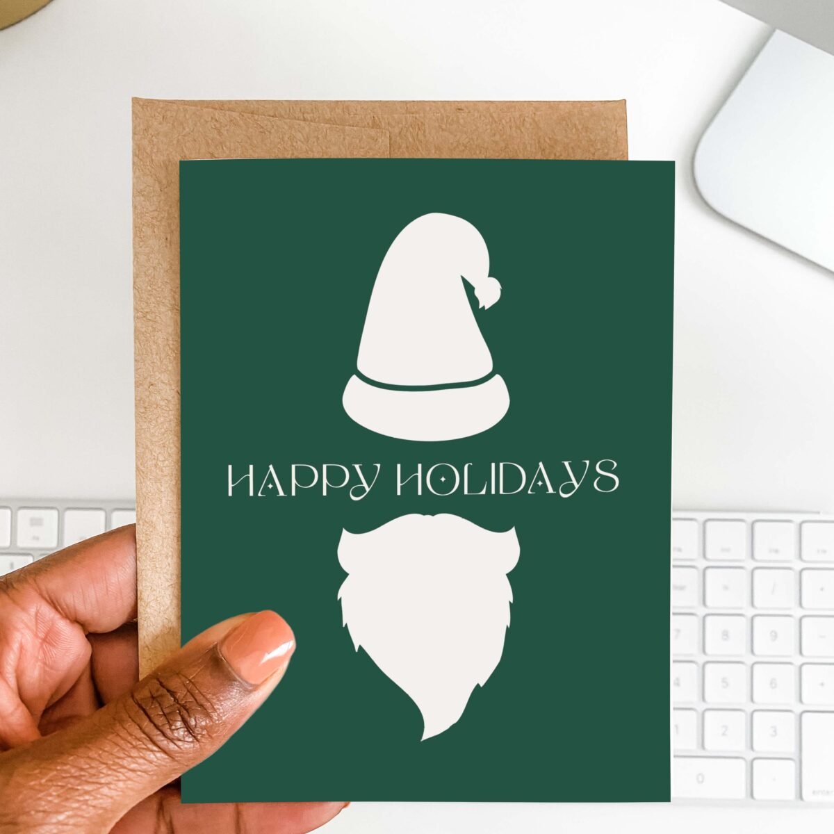 Minimalist Santa Greeting Card - Image 1