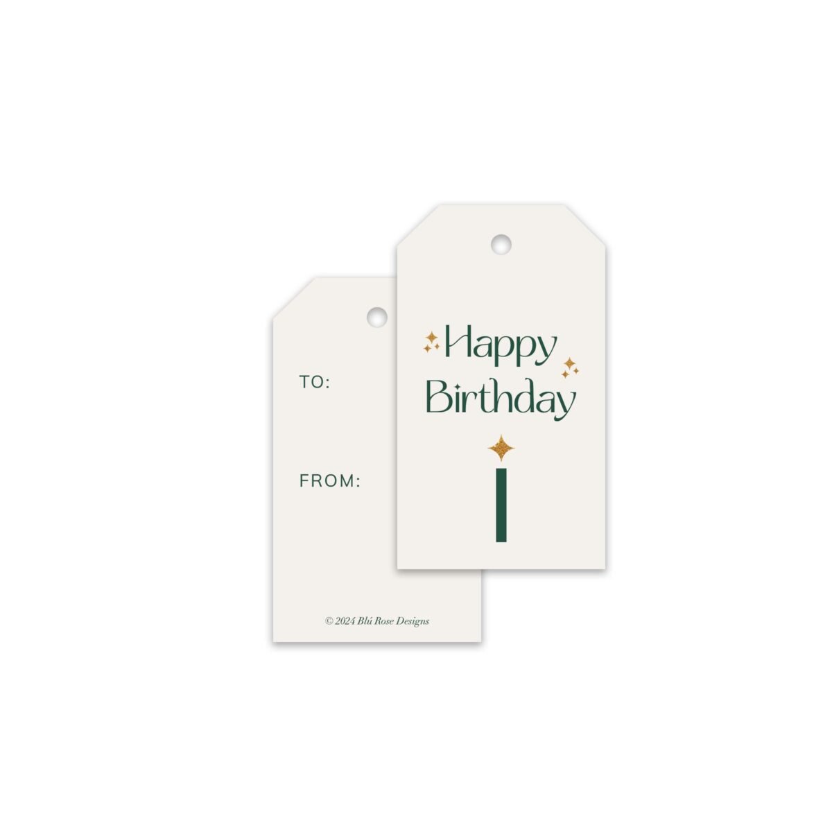 Green Sparkle Birthday Tags - Image 3