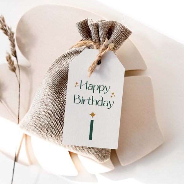 Green Sparkle Birthday Tags